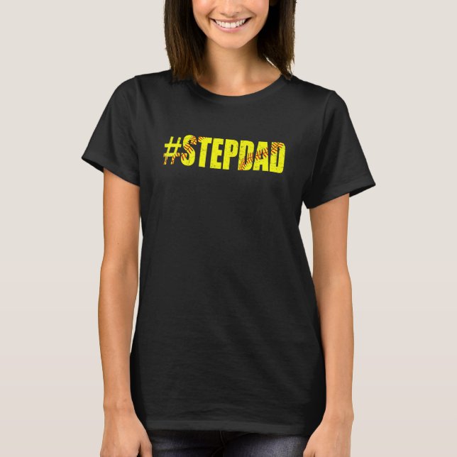 T-shirt Fête des pères rétro Mens Softball Stepdad Softbal (Devant)
