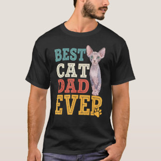 T-shirt Fête des Pères Sphynx Chat Papa Toujours Chat sans