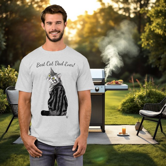 T-shirt Fête des pères Tabby Argent (Créateur téléchargé)