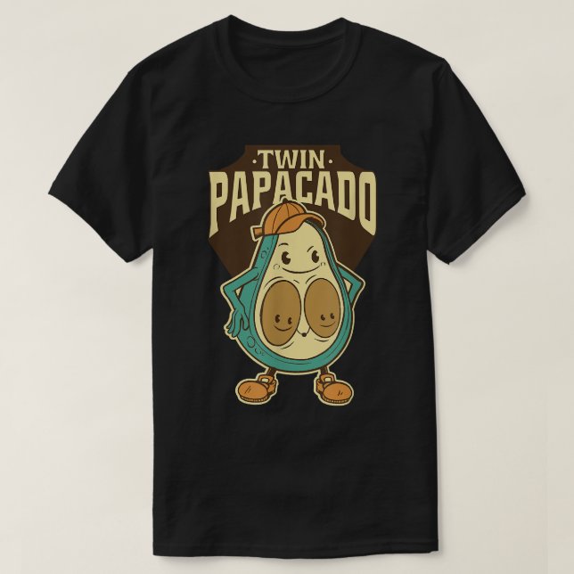 T-shirt Fête des pères Twin Papacado (Design devant)
