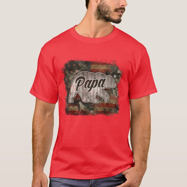 T-shirt Fête des pères vintage Papa Bear (Devant)