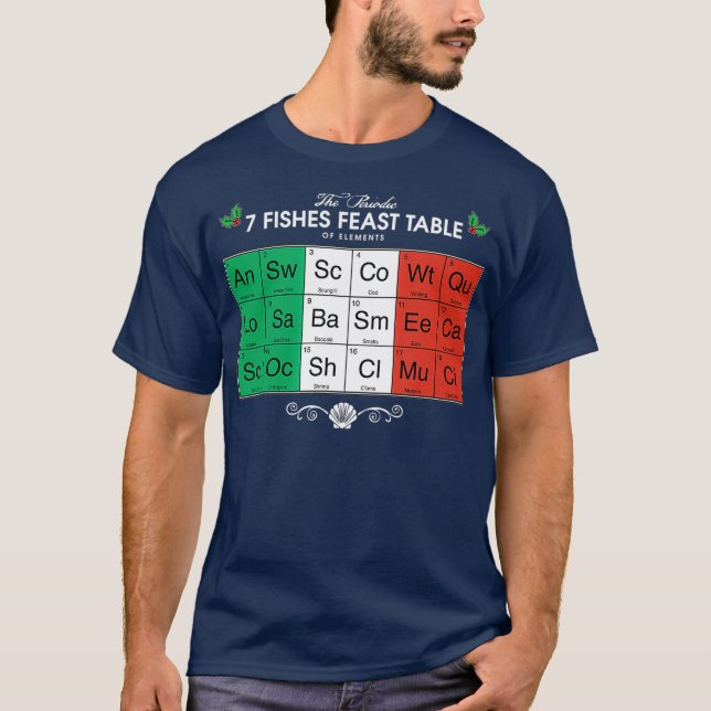 T-shirt Fête Des Sept Poissons Noël Italien (Devant)