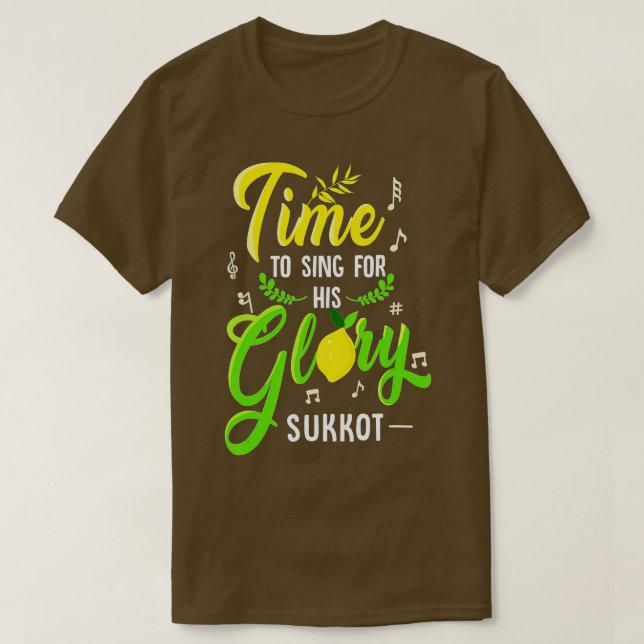 T-shirt Fête des Tabernacles avec Lulav et Etrog ou Sukko (Design devant)