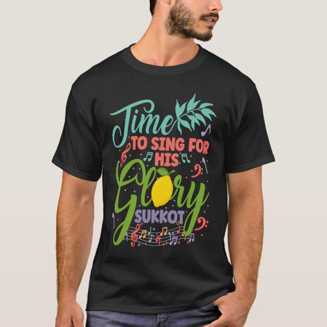 T-shirt Fête Des Tabernacles Avec Lulav Et Etrog Ou Sukko (Devant)