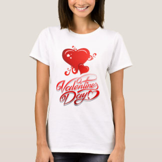 T-shirt fête des valentines joyeuses aux coeurs rouges