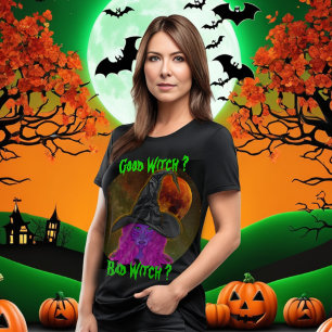 T-shirt Fête d'Halloween de la Bonne Sorcière Mauvaise Sor