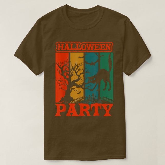 T-shirt Fête d'Halloween drôle effrayante Haunted Forest D (Design devant)