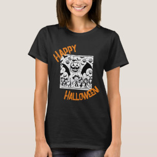 T-shirt Fête d'Halloween en noir et blanc