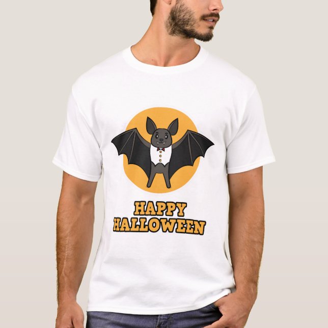 T-shirt Fête d'Halloween Vampire - Joyeux Halloween (Devant)