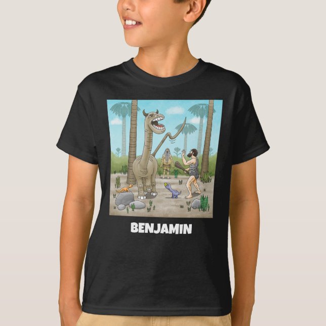 T-shirt Fête dinosaures et âge de pierre (Devant)