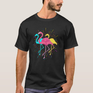 T-shirt Fête d'oiseaux tropicaux cool Flami rose exotique 