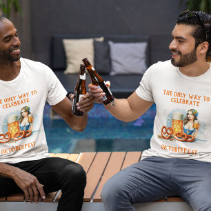T-shirt Fête d'Oktoberfest avec bière et bretzels ai