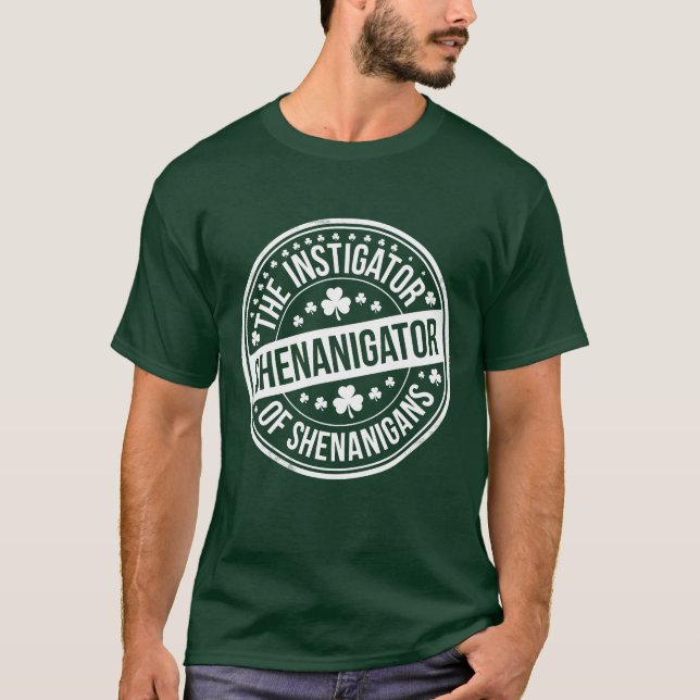 T-shirt Fête drôle de la Saint-Patrick Shenanigator Shamro (Devant)