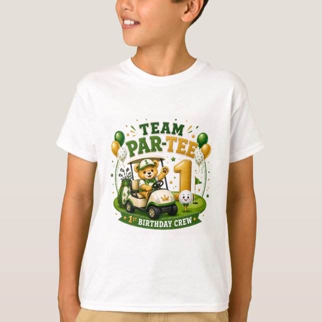 T-shirt Fête du 1er anniversaire de golf (Devant)