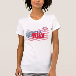 T-Shirt Fête du 4 juillet Drapeau Américain Feu d'