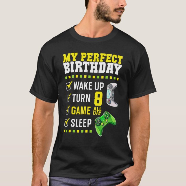 T-shirt Fête du 8e anniversaire Parfait pour le joueur 8 a (Devant)