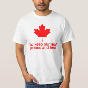T-shirt Fête du Canada Feuille d'érable Dieu garde not