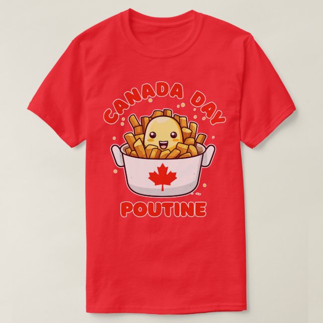 T-shirt Fête du Canada Funny Kawaii Poutine (Design devant)