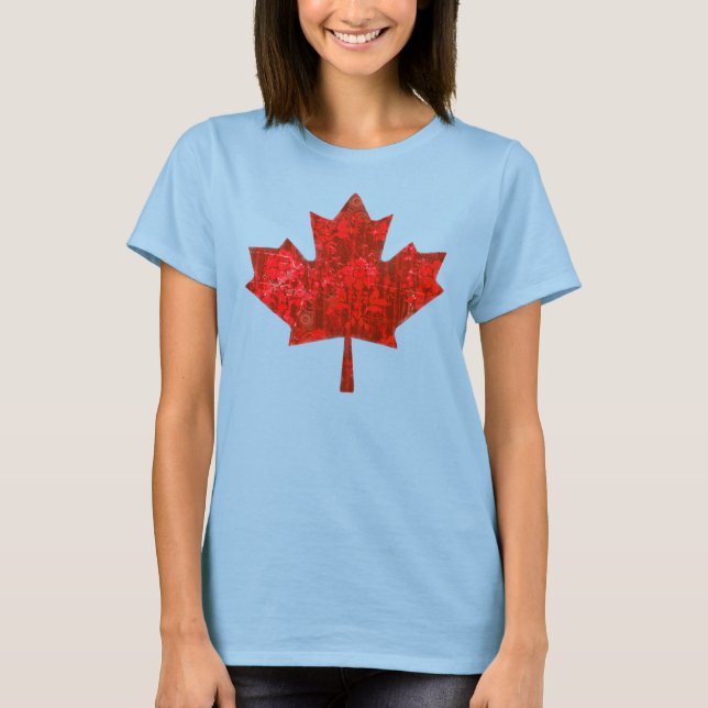 T-shirt Fête du Canada Grungy Urban Maple Leaf (Devant)