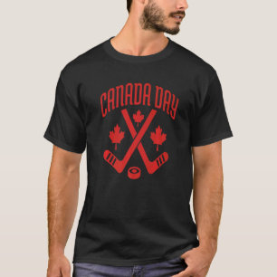 T-shirt Fête du Canada Hockey sur glace Puck Maple Leaf Ca