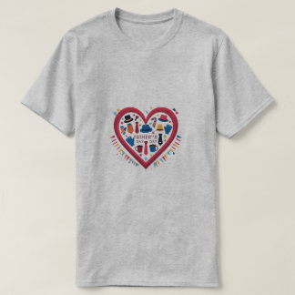 T-shirt Fête du Père coloré Design de coeur - Parfait Papa