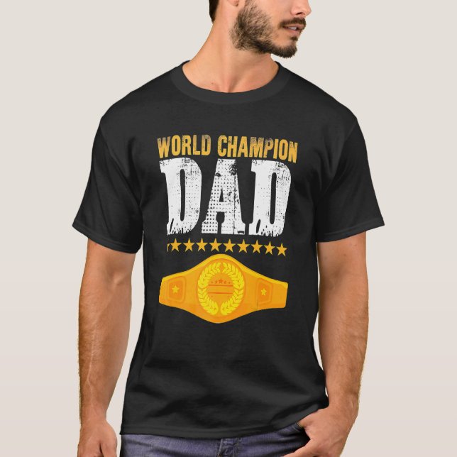 T-shirt Fête du Père de la Ceinture de Champion Enfants Pa (Devant)