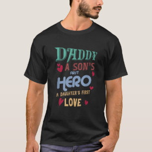 T-shirt Fête du Père Papa A Fils s Premier héros Fille s F
