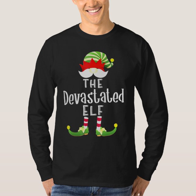 T-shirt Fête du pyjama de Noël du groupe Elf dévasté (Devant)