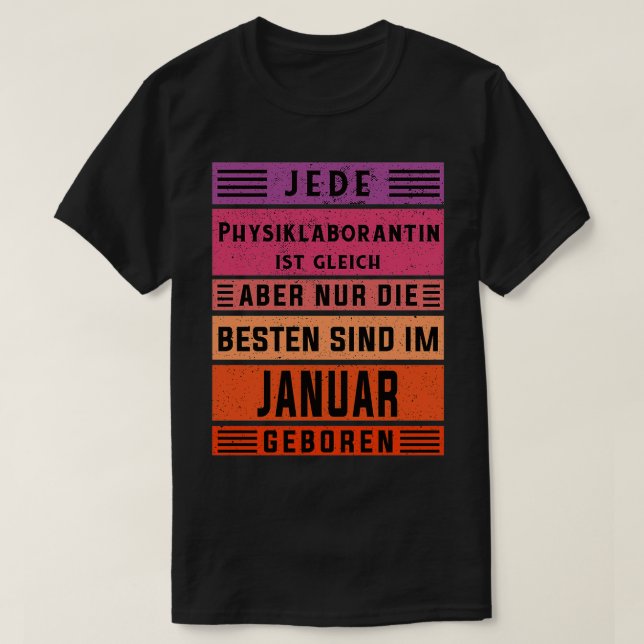 T-shirt Fête du technicien de laboratoire Né en janvier Ph (Design devant)