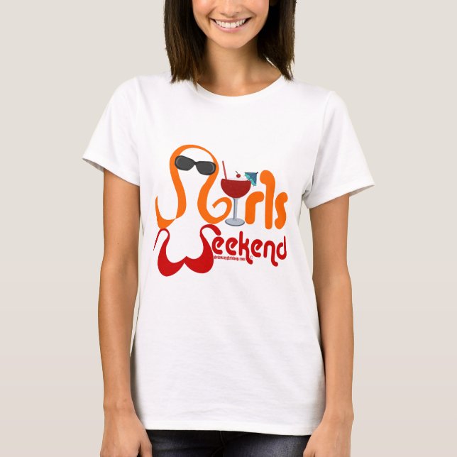 T-shirt Fête du week-end féminin (Devant)
