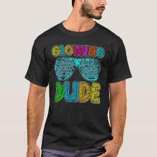 T-shirt Fête Dude brillant 80s vintage rétro coloré whi