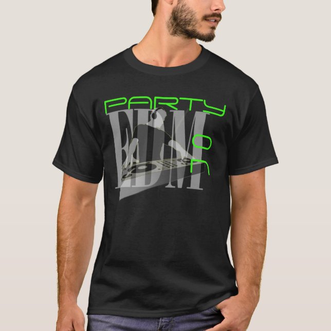 T-SHIRT FÊTE EDM NEON VERT ALLUMÉE (Devant)