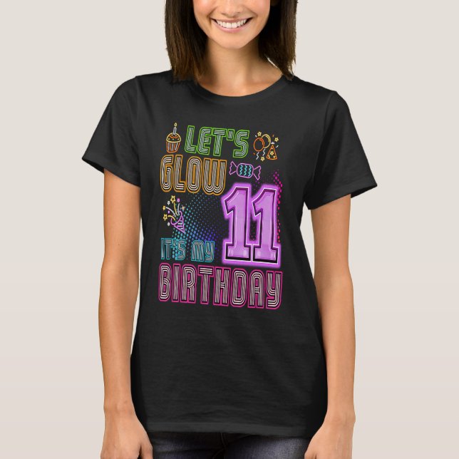 T-shirt Fête Feu 11 ans C'est ma fête d'anniversaire (Devant)