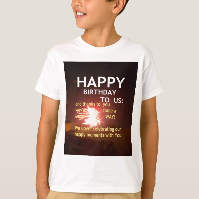 T-shirt Fête Fireworks avec message Merci (Devant)