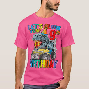 T-shirt Fête Let's Glow C'est Mon Anniversaire 9 Ans Monst