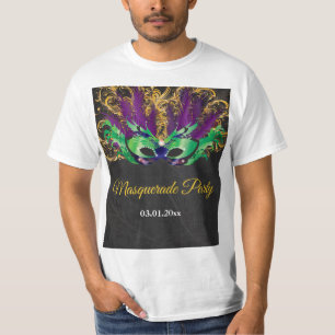 T-shirt Fête Mascarade Magique Nuit Verte Purple Or