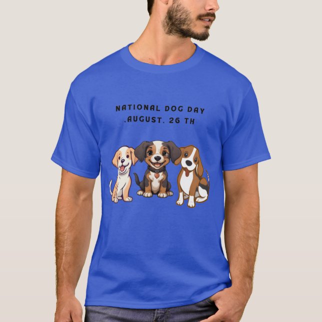 T-shirt Fête nationale des chiens fêter votre peluche amis (Devant)