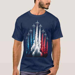 T-shirt Fête nationale France tricolore avion à réaction