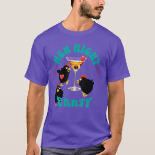 T-shirt Fête nocturne des poules drôles Poulet drôle