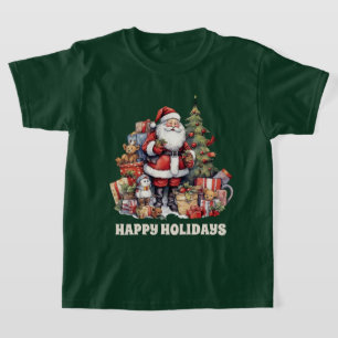 T-shirt fête Noël Père Noël ajouter texte aquarelle