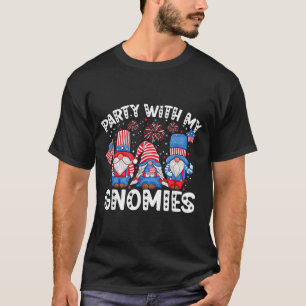 T-shirt Fête Patriotique Avec Des Gnomies Jour De L'Indépe
