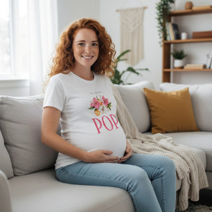 T-shirt Fête prénatale florale "Je vais éclater !"