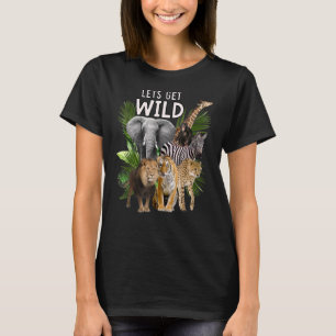 T-shirt Fête Safari Zoo Animaux Wild Un jour à T
