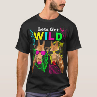 T-shirt Fête Sauvage Animaux de Zoo Safari Girafe
