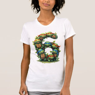 T-shirt Fête Thème Tortue de Mer Tortue 6ème Anniversaire