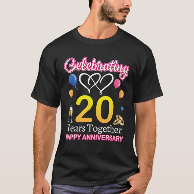 T-shirt Fêter 20 ans ensemble Bonne Mariage Annive (Devant)