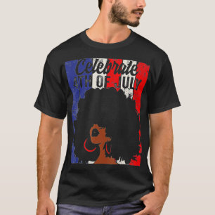 T-shirt Fêter 4 juillet Drapeau afro-américain rétro