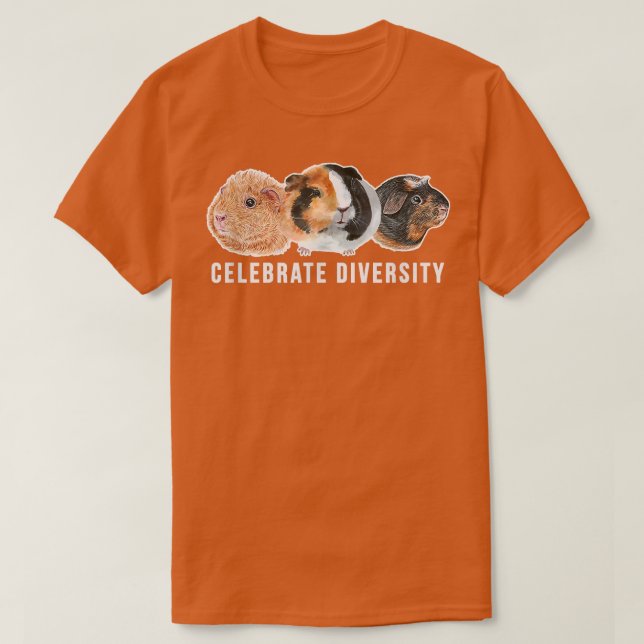 T-shirt Fêter Diversité Amusants Animaux Guinée Cochons Ca (Design devant)