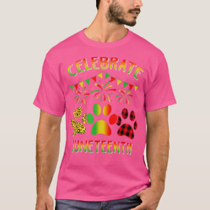 T-shirt Fêter le 19 juin 1865 Chien Paw Indepe
