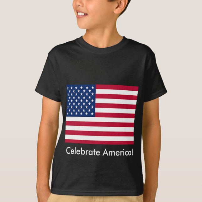 T-shirt Fêter le drapeau américain (Devant)